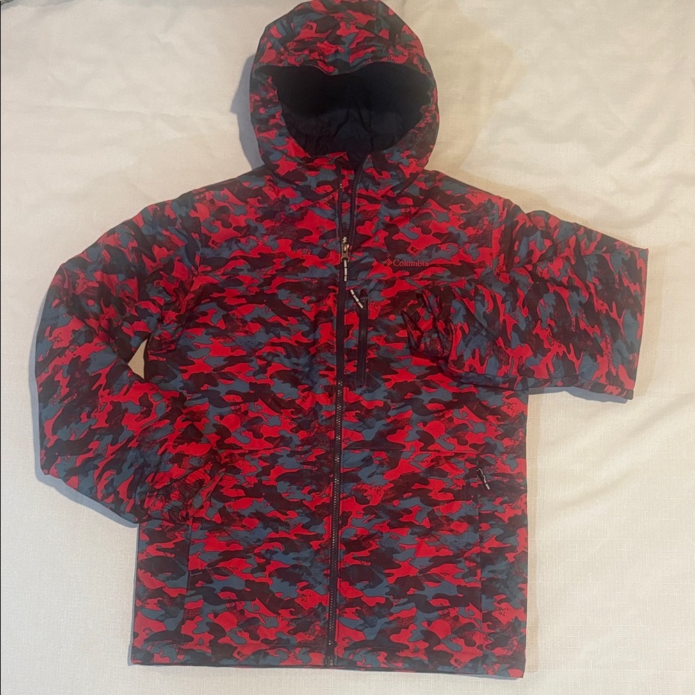 Columbia Kids Puffer Jacket - Red and Black Camo
